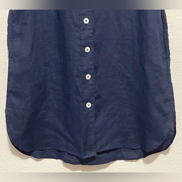 J. Crew NWT Capitaine Shirtdress in Navy Linen Size XS - Belt Not Included - Picture 6 of 11